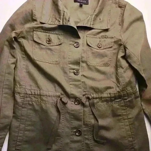 Talbots Womans Utility Jacket Size XS Army Green Streetwear Skater Grunge - Picture 3 of 8